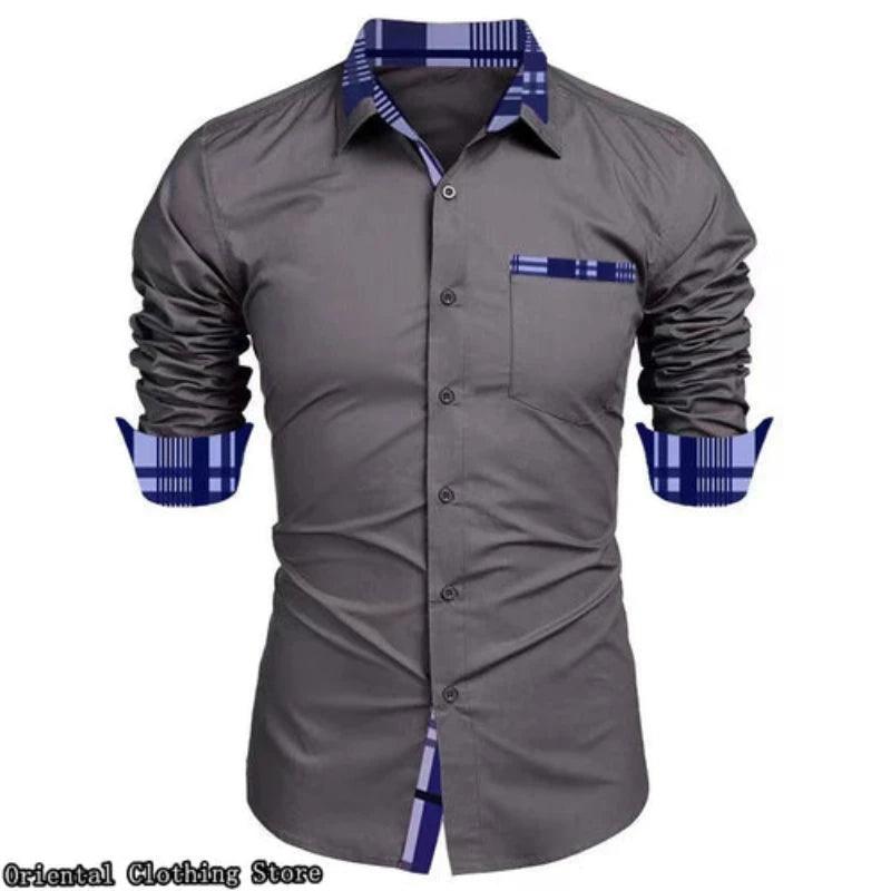 Men's casual shirt business travel long-sleeved - LuxNovaHub 