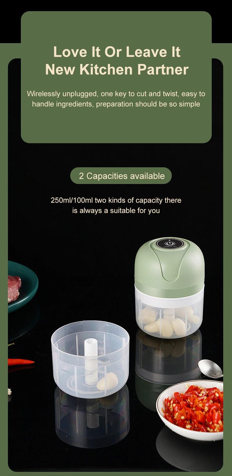 Mini Electric Garlic Chopper - LuxNovaHub 