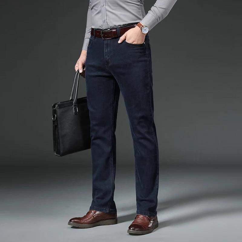 Men's Classic Autumn Winter Jeans - LuxNovaHub 