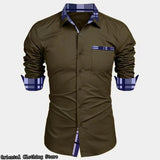 Men's casual shirt business travel long-sleeved - LuxNovaHub 