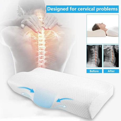 Memory Foam Bed Orthopedic Pillow Neck Protection - LuxNovaHub 