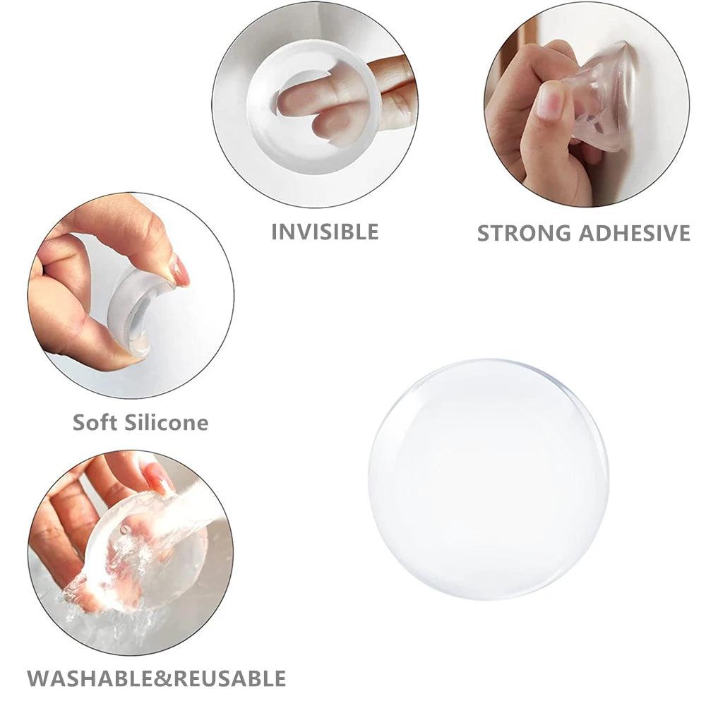 Round Transparent Soft Silicone Non-slip Door Stopper - LuxNovaHub 