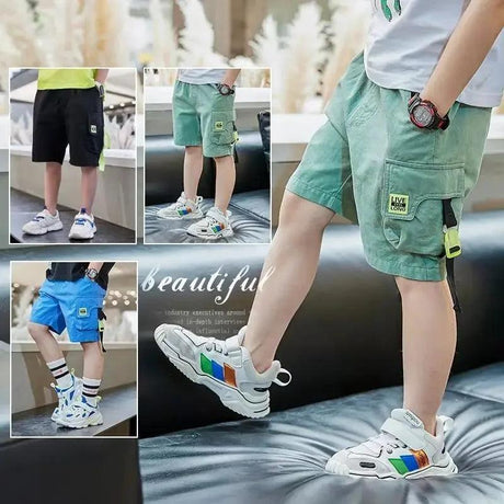 Boys Shorts Summer Loose Pants Teenage Trouser Pocket - LuxNovaHub 