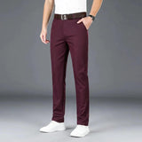 New Micro Elastic Burgundy Pants - LuxNovaHub 