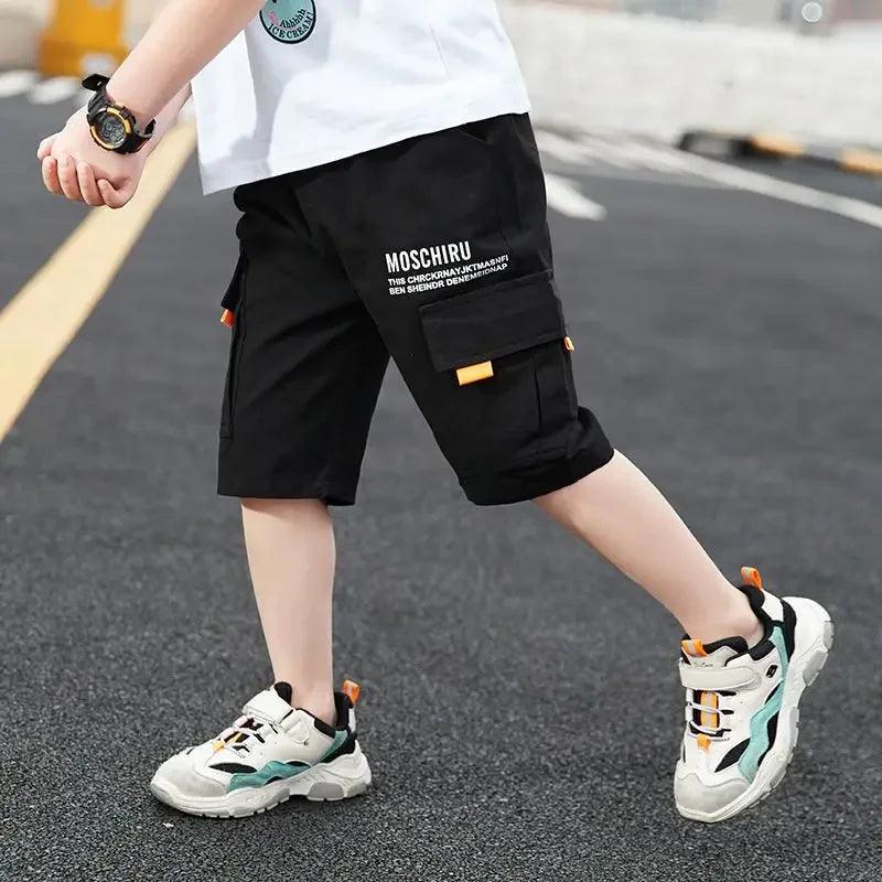 Boys Shorts Casual Solid Colors Elastic - LuxNovaHub 