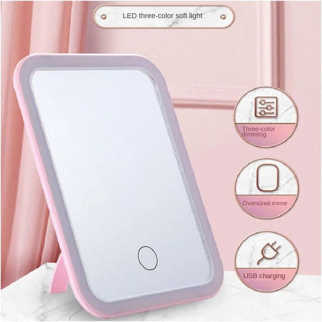 LED Touch Screen Makeup Mirror - 3 Light Modes for Perfect Makeup Application