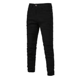 2023 Autumn New Jeans Men's Solid Color Slim Fit Straight - LuxNovaHub 