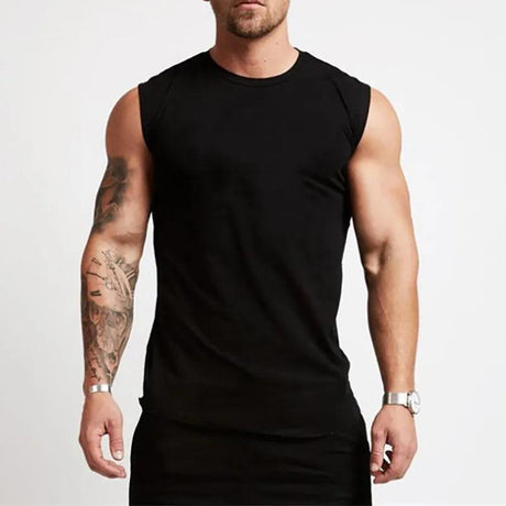 Cotton Gym Clothing Mens Workout Sleeveless Shirt - LuxNovaHub 