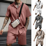 2023 Men's Sets New Casual Comfortable Button Short Sleeve Polo Shirt - LuxNovaHub 