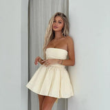 Strapless A-line Sexy Mini Dress Women Summer - LuxNovaHub 