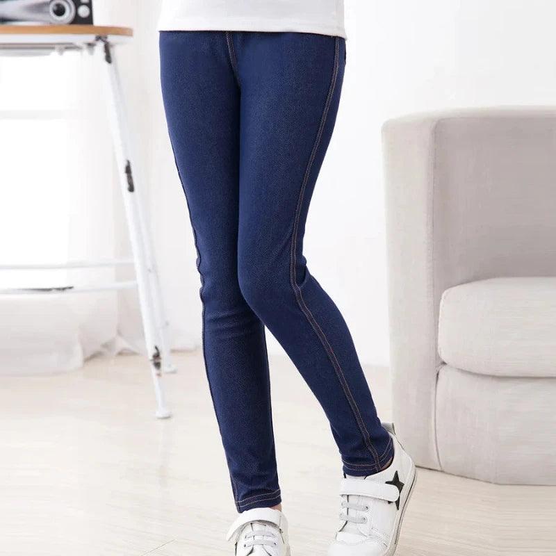 Spring Autumn Girl Pants Imitation Jeans For Girls - LuxNovaHub 