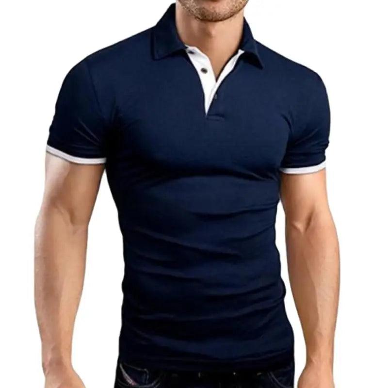 Men Summer Stritching Men's Shorts Sleeve Polo - LuxNovaHub 