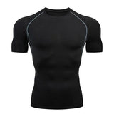 Men Short Sleeve Rash Guard Compression Shirts Quick Dry - LuxNovaHub 