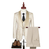 New Men Suit Sets Evening Banquet Luxury Jacquard Outfits - LuxNovaHub 