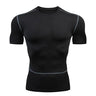 Men Short Sleeve Rash Guard Compression Shirts Quick Dry - LuxNovaHub 