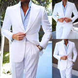 Elegant Suits for Men Blazer White Skinny Terno - LuxNovaHub 