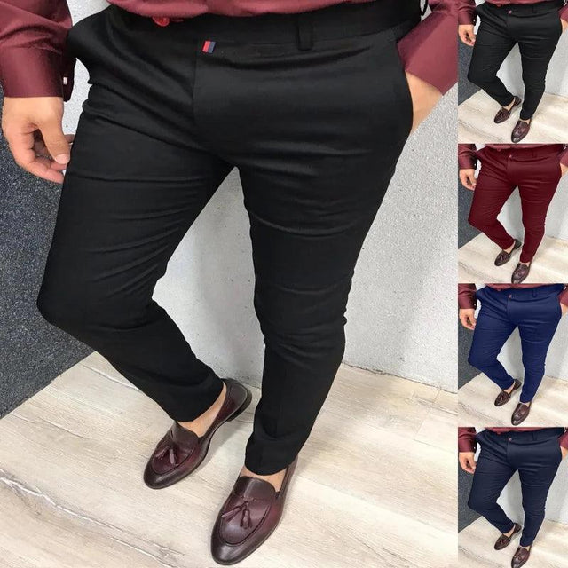 Men's Fashion Casual Pants Daily Business Formal Pants High - LuxNovaHub 