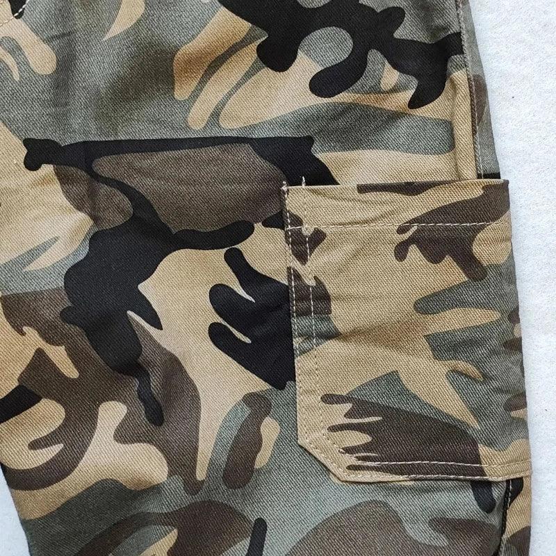 Kids Boys Casual Pockets Side Elastic Waist Camo Sports - LuxNovaHub 