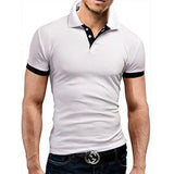 Men Summer Stritching Men's Shorts Sleeve Polo - LuxNovaHub 