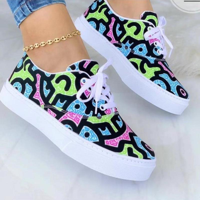 2022 Fashion Graffiti Women Sneakers Trainers Shoes - LuxNovaHub 