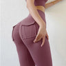 Women Stretchy High Waist Solid Color Workout Sports - LuxNovaHub 