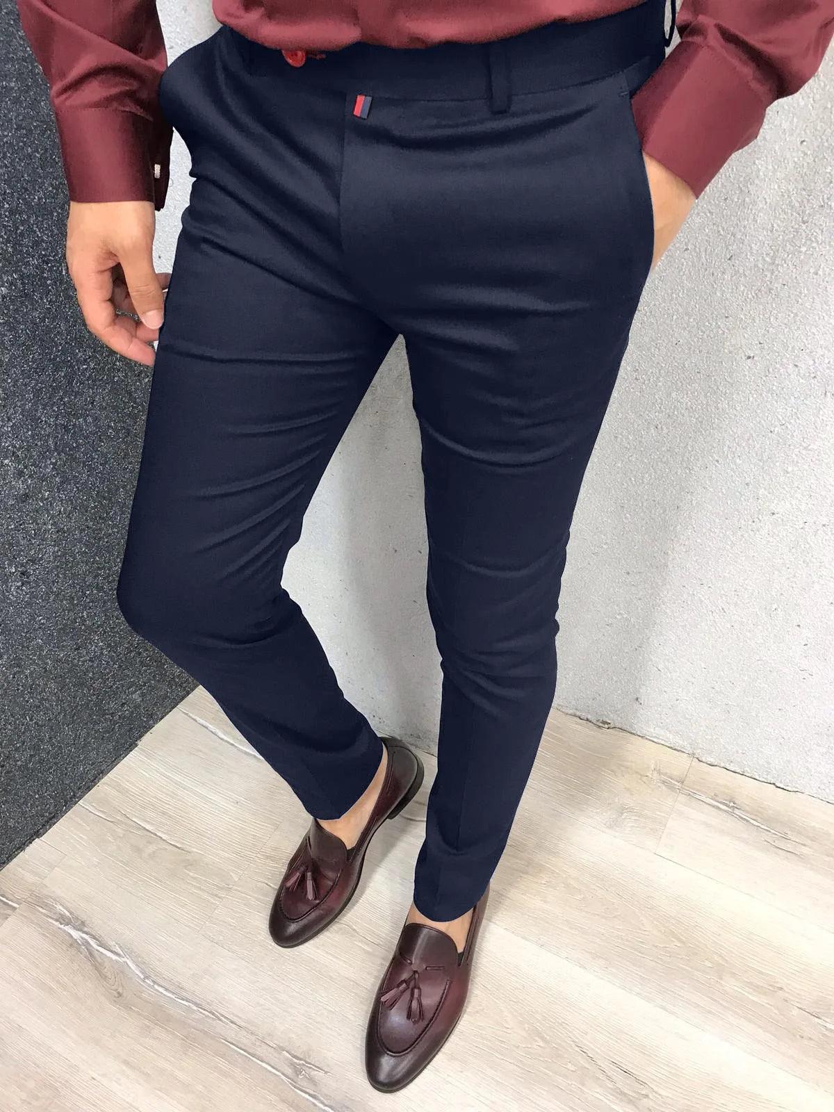 Men's Fashion Casual Pants Daily Business Formal Pants High - LuxNovaHub 