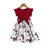 Ruffled Sleeve Butterfly Floral Tulle - LuxNovaHub 