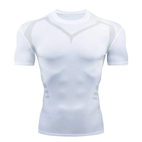 Men Short Sleeve Rash Guard Compression Shirts Quick Dry - LuxNovaHub 