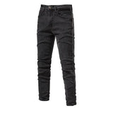 2023 Autumn New Jeans Men's Solid Color Slim Fit Straight - LuxNovaHub 