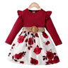 Red Long New Year Dress for Girls (1-7 Years) – Festive Party Outfit - LuxNovaHub 