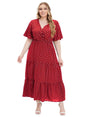 Women Maxi Long Dress Red Green Blue - LuxNovaHub 