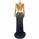 Women's Summer Prom Gowns Fashion Silver Dress - LuxNovaHub 