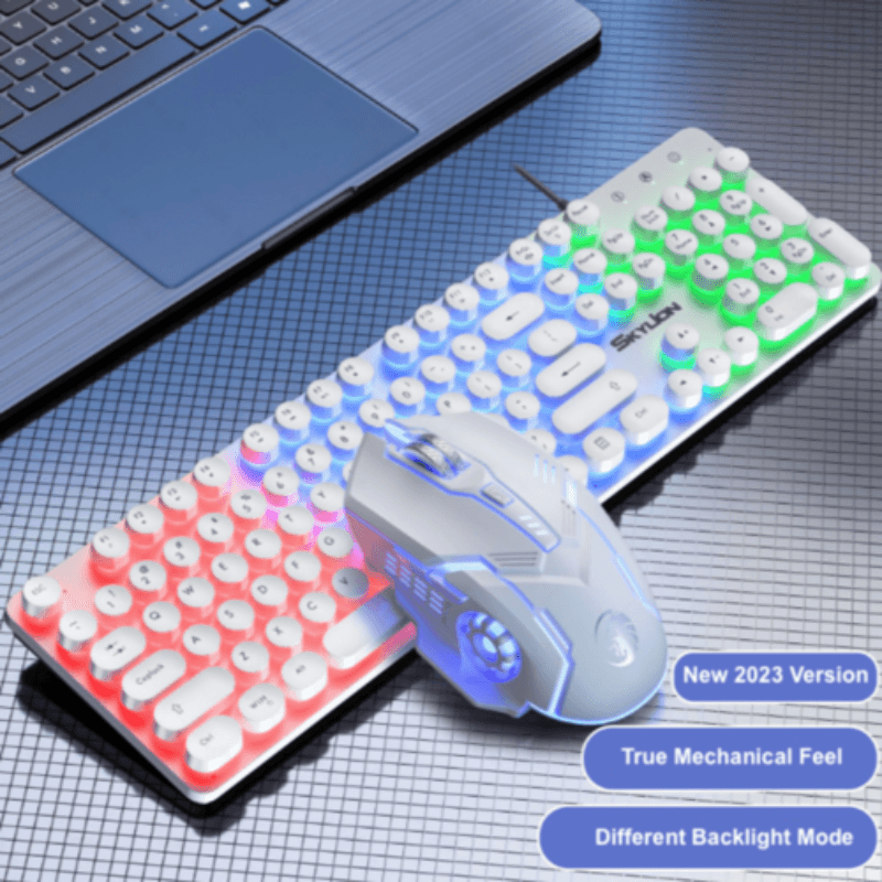 Dragon LED Backlight Gaming USB Wired Keyboard Mouse Set - LuxNovaHub 