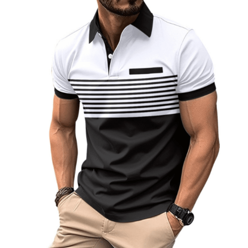 Stripe Sleeve Polo - LuxNovaHub 