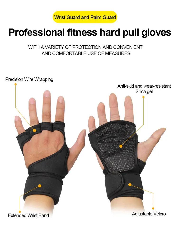 Training Sport Gloves for Men Women Workout Gloves Fitness Body Building Weightlifting Gym Hand Wrist Palm Protector Gloves - LuxNovaHub 