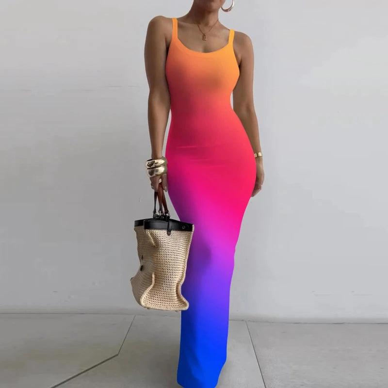 Maxi Dress Women 2024 Sleeveless Backless Sexy - LuxNovaHub 