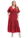 Women Maxi Long Dress Red Green Blue - LuxNovaHub 