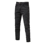 2023 Autumn New Jeans Men's Solid Color Slim Fit Straight - LuxNovaHub 