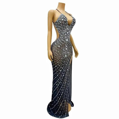 Women's Summer Prom Gowns Fashion Silver Dress - LuxNovaHub 