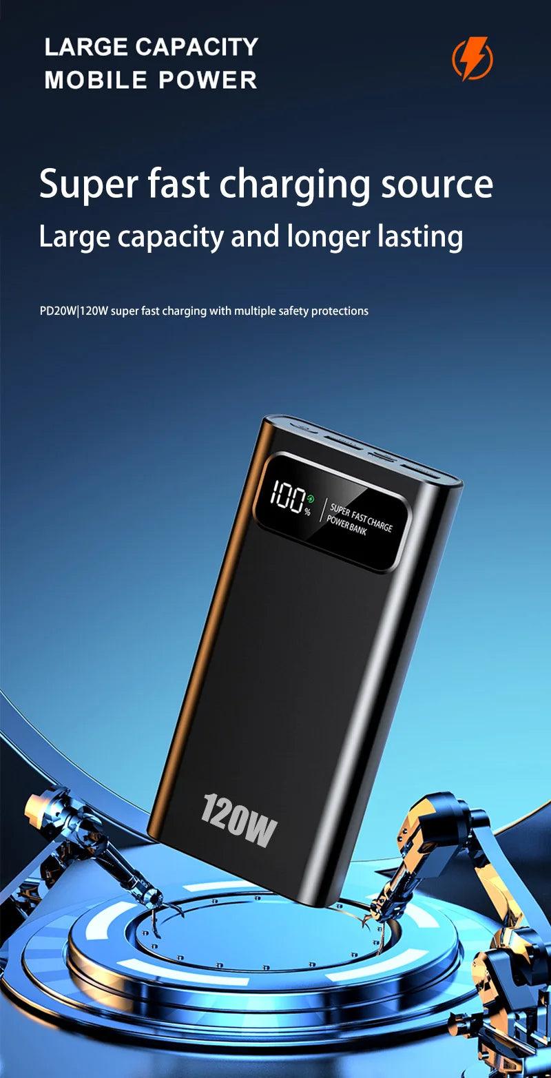 200000mAH 120W Power Bank Super Fast - LuxNovaHub 