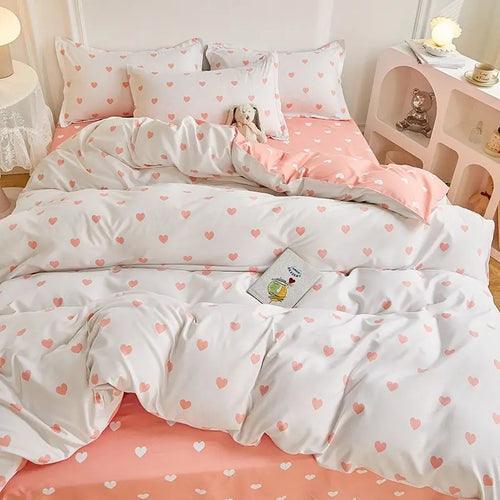 Duvet Cover Set with Pillowcases Flat Sheet - LuxNovaHub 