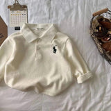 Spring Autumn Children's Clothes Long Sleeved Polo Shirt - LuxNovaHub 