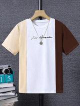 Short Sleeved T-Shirt For Boys Aged 7-13, Contrasting - LuxNovaHub 