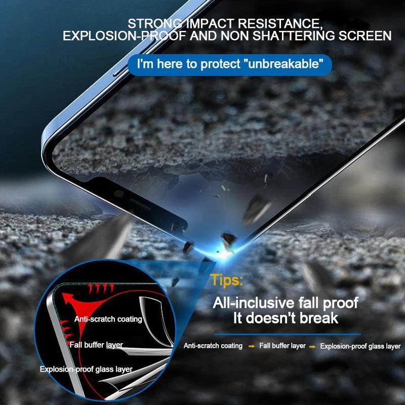 Anti-spy Tempered Glass for iPhone - LuxNovaHub 