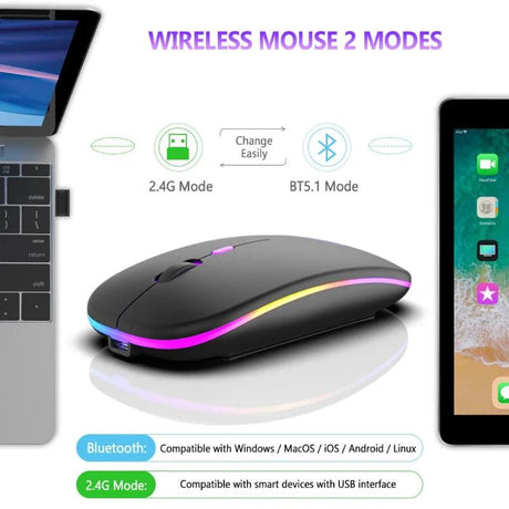 Wireless Mouse Bluetooth and 2.4GHz Dual Modes - LuxNovaHub 