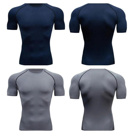 Men's Compression Running Sport Shirt Short Sleeve - LuxNovaHub 