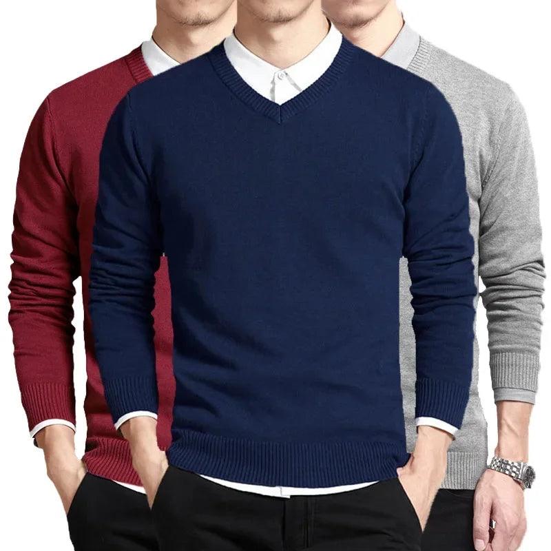 Pullovers Outwear Man V Neck Male - LuxNovaHub 