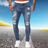 2024 New Street Style Ripped Skinny Jeans Men Vintage - LuxNovaHub 