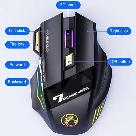 Wireless Gaming Mouse USB IMICE GW-X7 3200DPI Dual - LuxNovaHub 