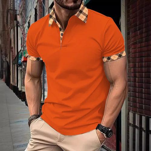 Men's Fashion Slim Fit T-shirt Polo - LuxNovaHub 